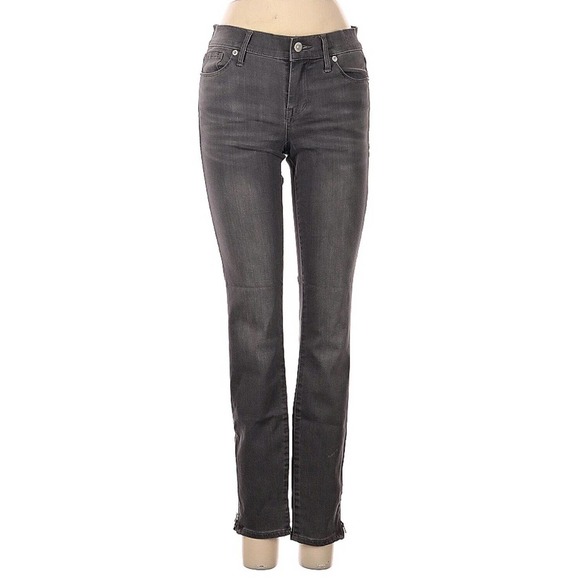 Madewell Skinny Ankle Zip Jeans Size 26 Cotton Blend Denim Distressed Shark Gray - Picture 1 of 5